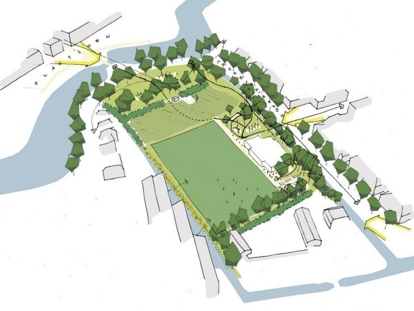 Overzicht in vogelvlucht van projectlocatie.