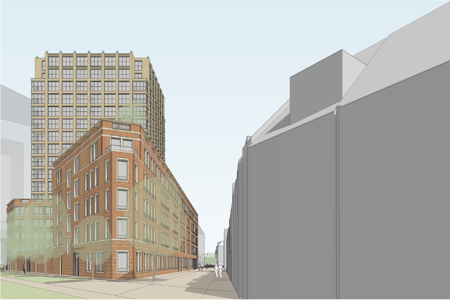 Huidig ontwerp van De Tarentaal met 156 huurwoningen en 50 zorgwoningen (Geurst-Schulze, maart 2024)