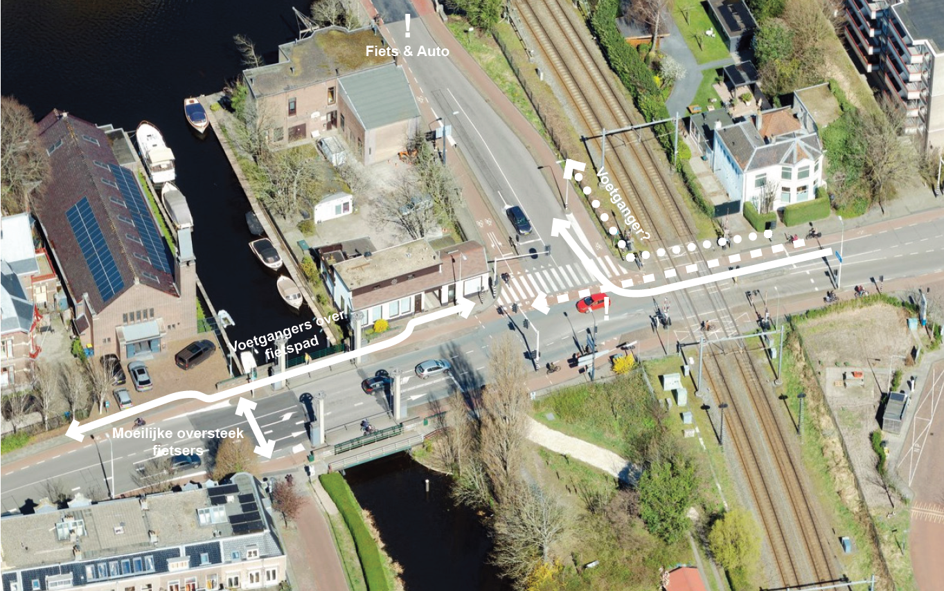 De situatie op de Rijzichtbrug en Haagweg nu.
