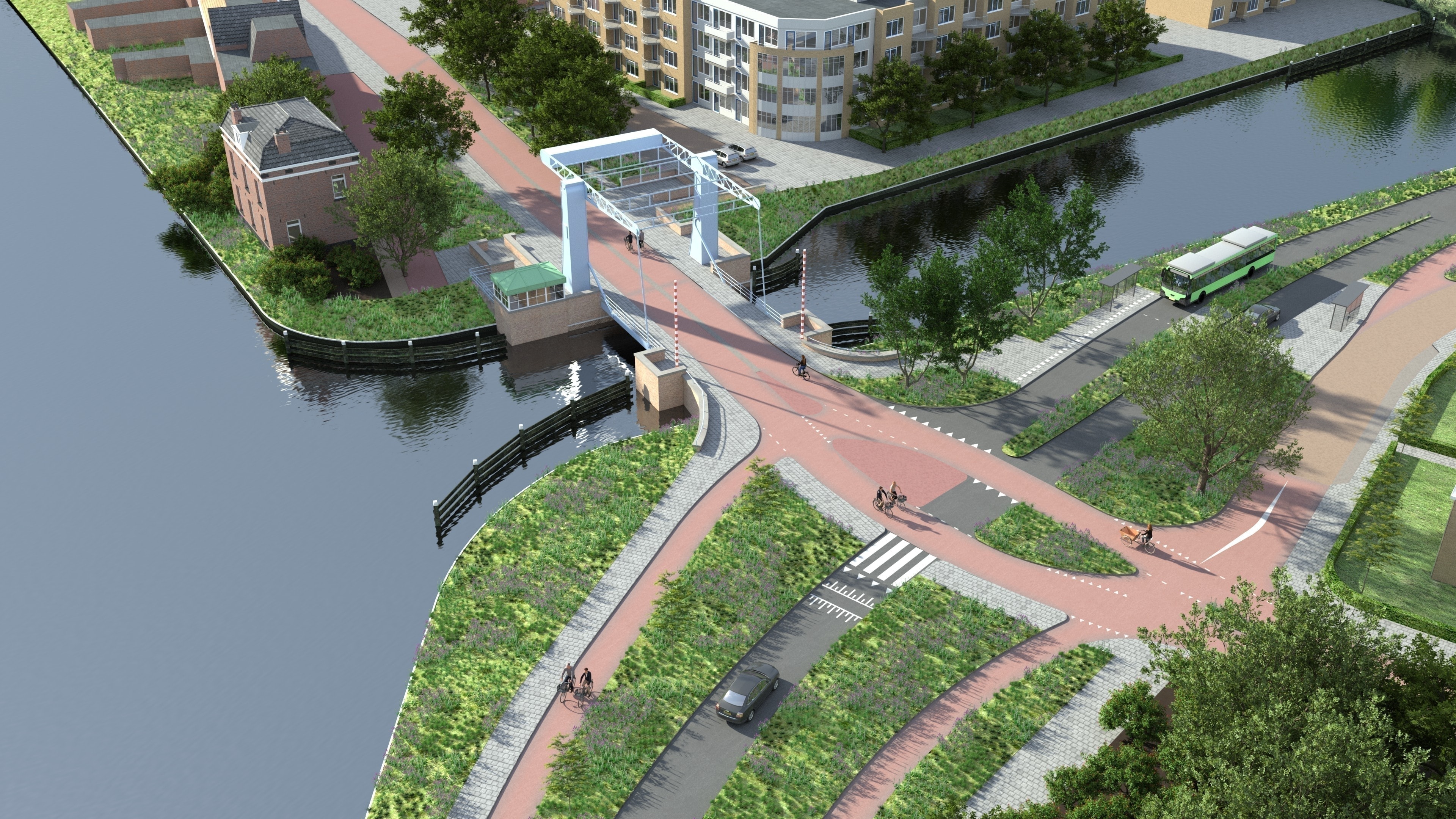Impressie kruising Van der Valk Boumanweg - Lage Rijndijk - Splinterlaan